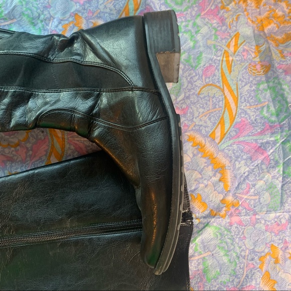 Paul Green black leather knee high boots